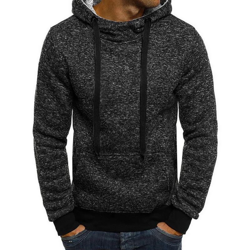 

Men's Hoodies Pullover 2019 Autumn Winter Hip Hop Coat Hoody Fleece Solid Casual Tracksuits Hooded Men Warm Sweatshirts Outwear