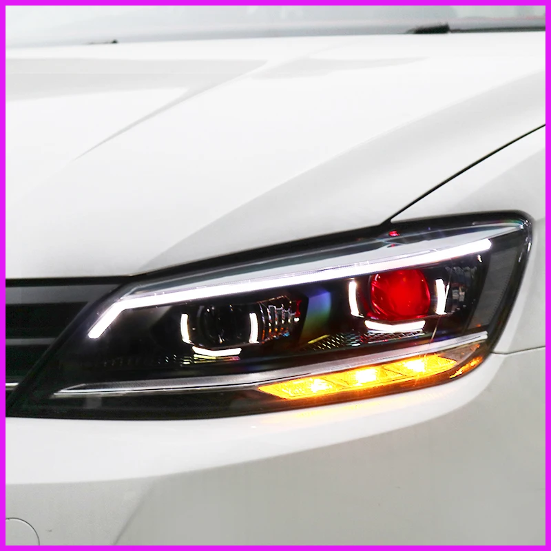 Для Volkswagen lamando 15-19 головной светильник в сборе для 15-19 старых модифицированных неоновых двойной светильник-объектив СВЕТОДИОДНЫЙ стример
