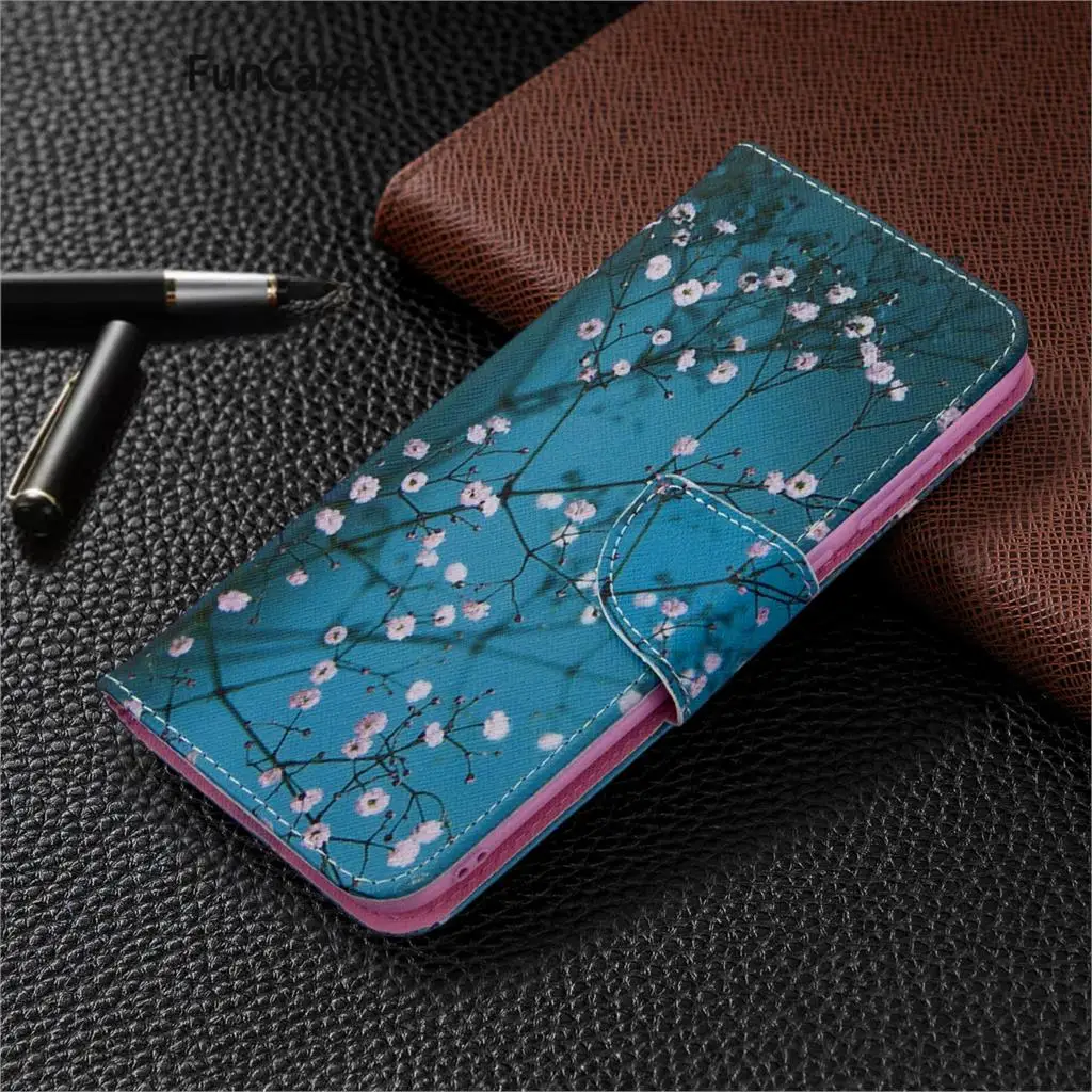 Bright Leaves Cases For telefoon Samsung A11 PU Leather Book Flip Phone Cover Capinha Galaxy para M11 Hoesje galaxus | Мобильные