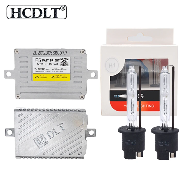 HCDLT Original AC 12V Car Headlight Kit 55W F5 Fast Bright DLT Ballast With 35W Yeaky H1 H3 H7 H11 HB3 HB4 D2H Xenon Lamp Bulb (1)