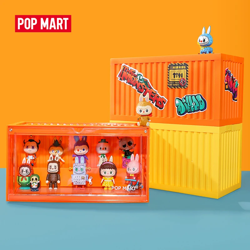 POP MART прямоугольник светящийся Контейнер для игрушек фигурный дисплей Оранжевый