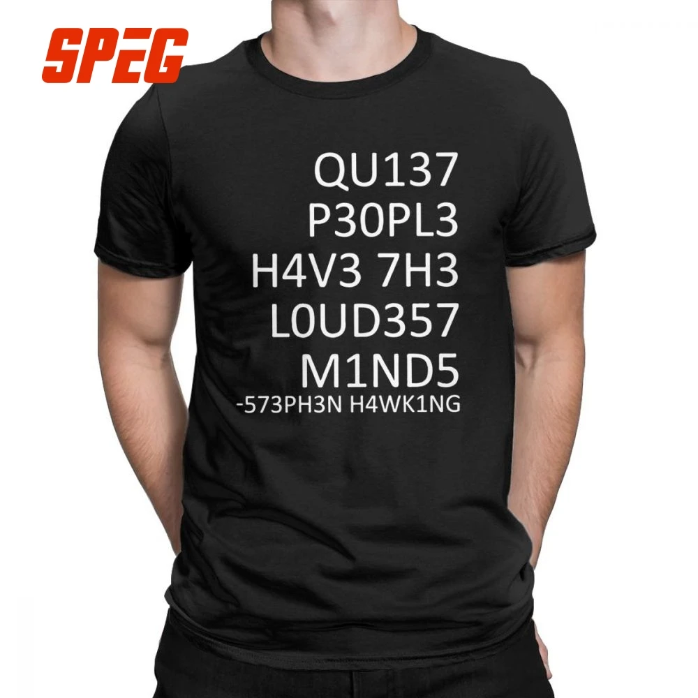 

Adapt Or Die Encoded T-Shirts for Men Stephen Hawking Science Intelligence Physics Adapt To Change Cotton Tees T Shirt Clothing