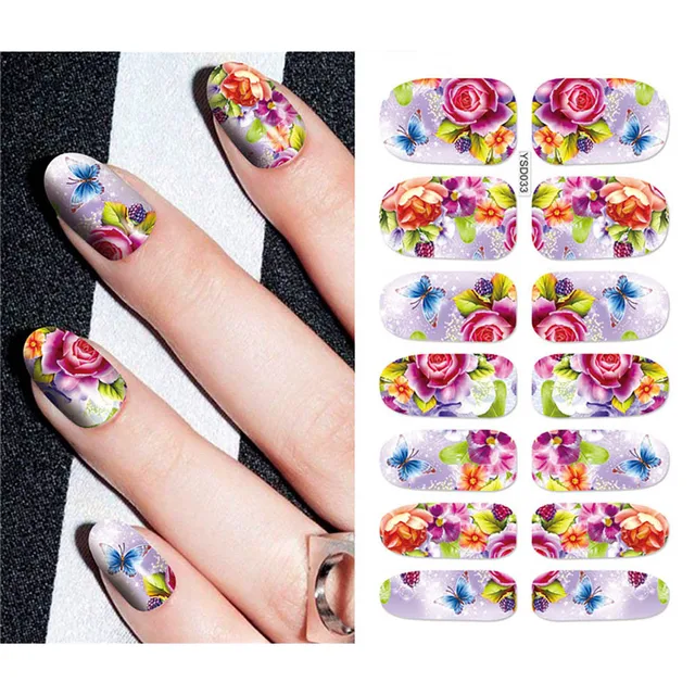 Nail Stickers For Nails Sliders 3D Color Water Transfer Nail Sticker Creativity Decoration Art Necklace Pattern Dreamcatcher YSD033