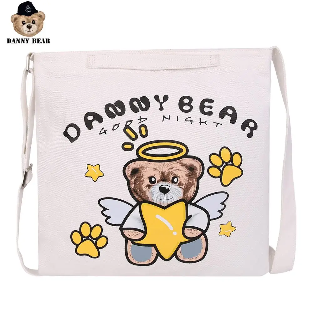 Женские сумки через плечо Danny Bear белая Холщовая Сумка Кроссбоди с животным