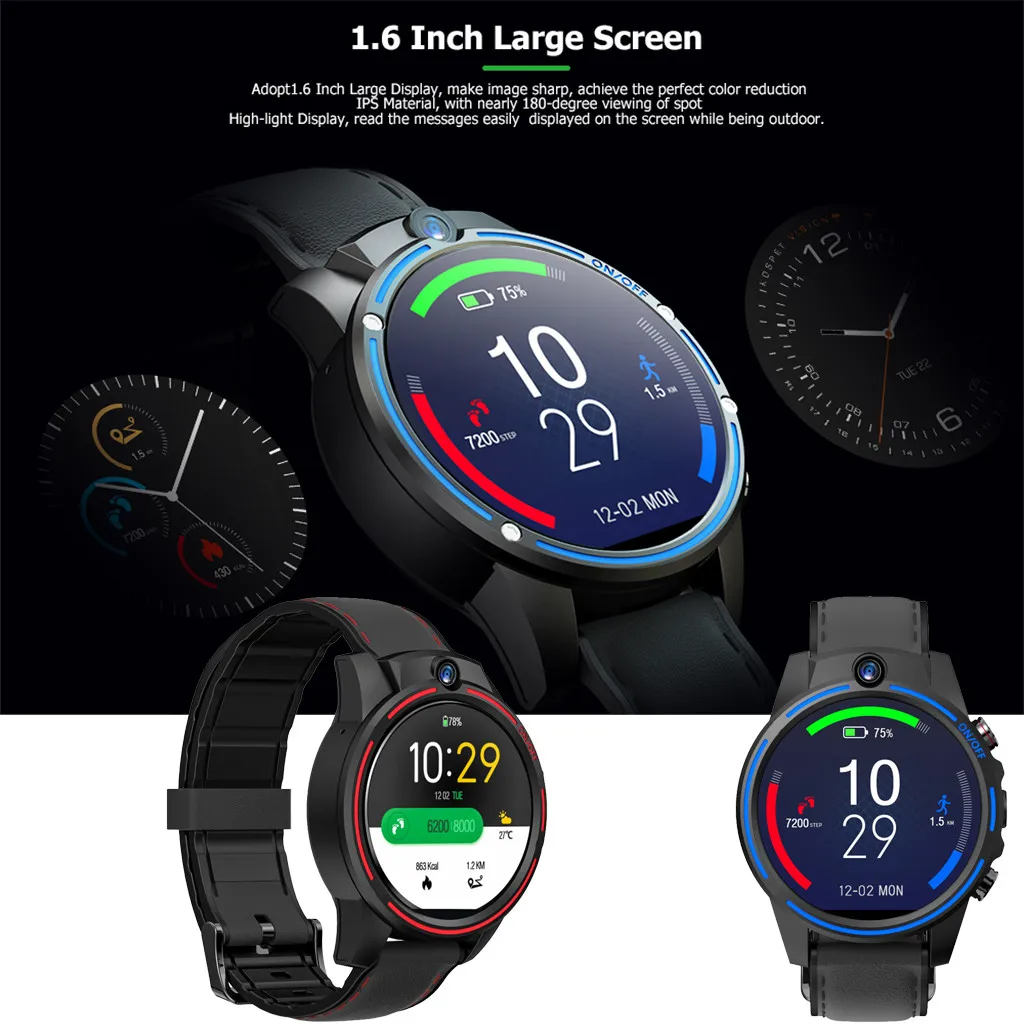  Kospet VISION Smartwatch 3GB RAM 32GB ROM 800mAh Battery 4G Life Waterproof Double 5.0MP 1.6