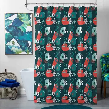 

Shower Curtains for Bathroom Dog Doodle,Modern Hipster Hand Drawn Style Abstract Geometric Shapes Artistic Creativity Theme,