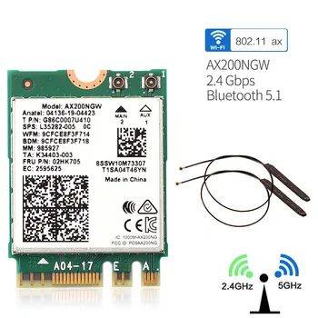 

Dual Band 2974Mbps Wireless Network Card Wi-Fi 6 AX200NGW NGFF M.2 Wifi Bluetooth 5.0 with built-in antenna NGFF MHF4
