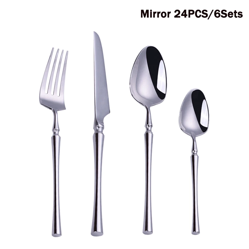 24pcs Mirror Silver