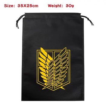 

Attack On Titan Cosplay Props Student Drawstring Bags Non-Woven Fabric Accessories Storage Bag Gift