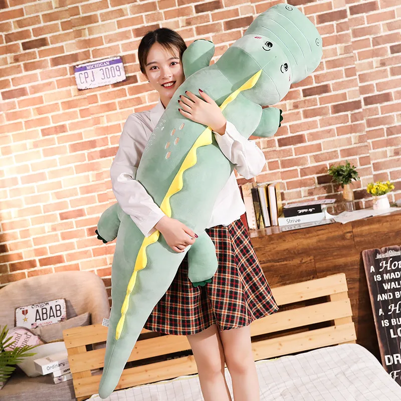 

80/100cm Kawaii Lying Dinosaur Plush Toys for Children Soft Cartoon Animal Stuffed Doll Boyfriend Pillow Kids Girl Birthday Gift