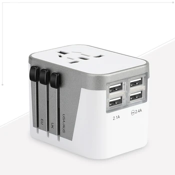 

4 USB Ports High Speed 3.4A Charger EU UK US Universal Travel Plug Adapter for iPhone Cell Phones Smart Watches KY05
