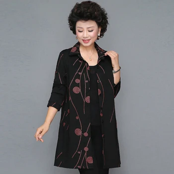 

Big Size Fashion Trench Coat For Women 2020 New Spring Autumn Casual printing Single Breasted Windbreaker Female long Outerwear