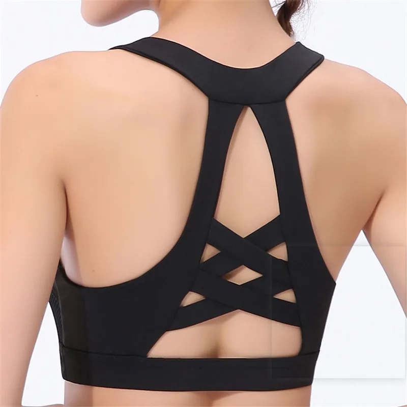 Sexy Women Sports Bra Top Push Up Running Yoga Bra Shockproof Breathable Hollow Female Gym Fitness Bra Sujetador Deportivo Mujer