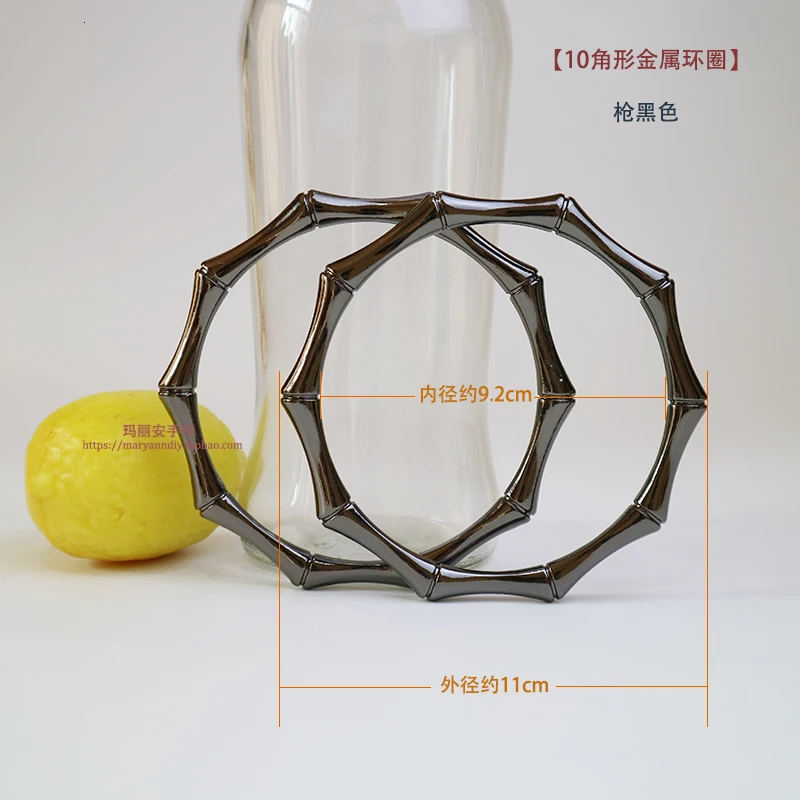 11cm Ferrule Circle 10 Angle Imitate Bamboo Joint Hand Shallow Tuna Ancient Gold Black Fashion Diy Envelope Handle