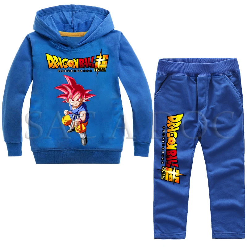 Dragon Ball Casual Sweater Children Autumn Set 2pcs Set Long Sleeve Hoodies+Pants Sets Toddler Boys Girls Tracksuits Outfit - Цвет: 22