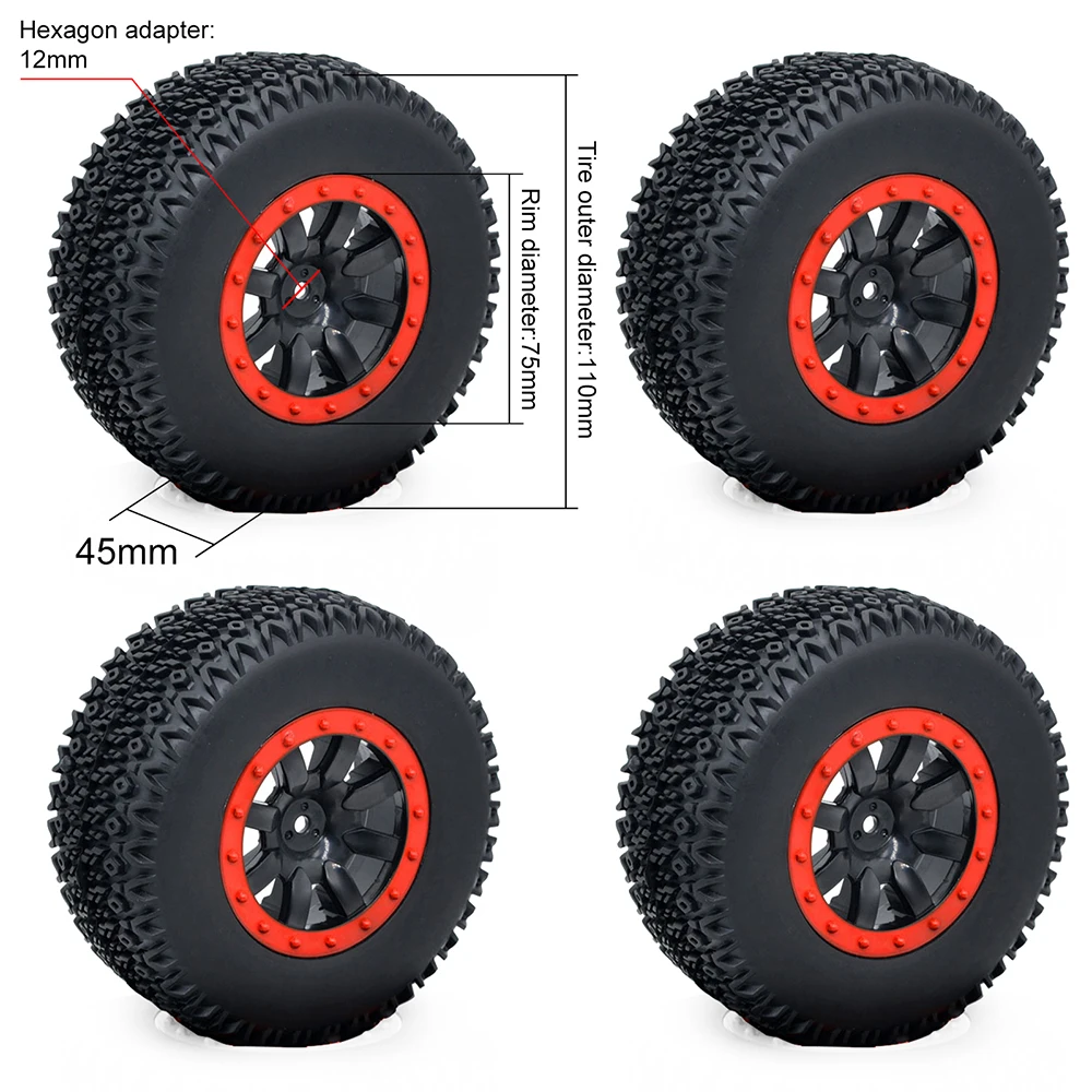 1/8 120mm RC Short Course Badlands Wheel Tire Set For Traxxas Slash Arrma Senton 