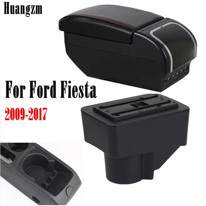 Подлокотник коробка для Ford Fiesta 2009-2017 двухслойный центральный магазин консоль с