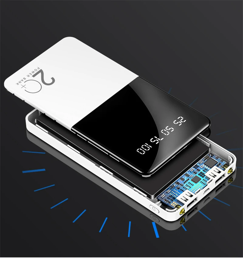 best battery pack 20000mAh Power Bank Portable Charger Powerbank External Battery Pack Power Bank for iPhone 12 11 Huawei Samsung Xiaomi Poverbank pebble power bank