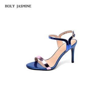 

2020 Spring and Summer New Genuine Leather Ladies Ultra-heeled Sandals with European and American Style Womans Shoes Shearling