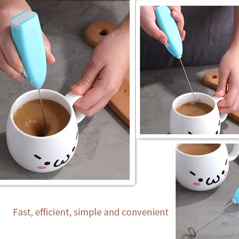 1pc Milk Drink Coffee Whisk Mixer Electric Egg Beater Frother Foamer Mini Handle Stirrer Practical Kitchen Cooking Tool