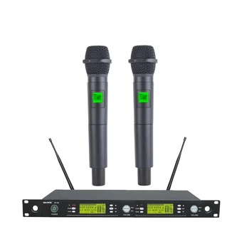 

New Hot OKMIC OK-4D 2H Professional UHF/PLL true diversity Dual Channels karaoke wireless handheld microphone system