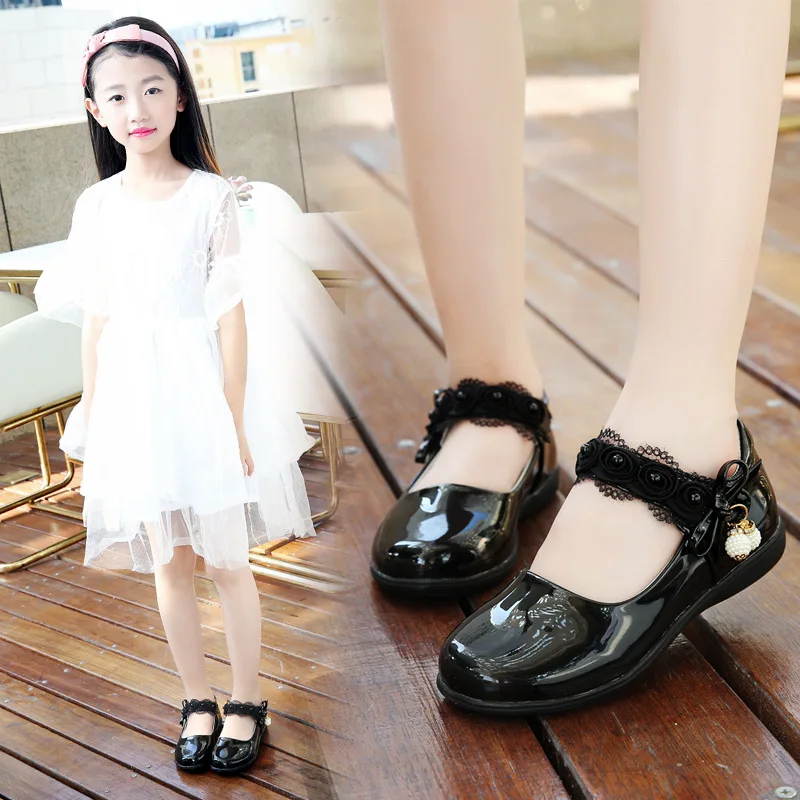 Модные туфли принцессы с бантом, украшенные цветами и бусинами; Детские ...