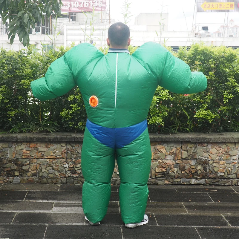 Purim Inflatable Hulk Costume Halloween Carnival Party Full Body Green Giant Suit Inflatable Muscle strength Men Costume (2)