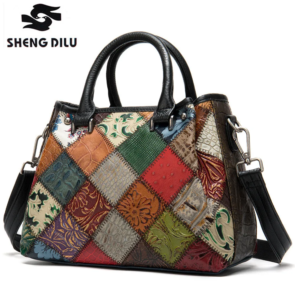 

Hot! Luxury Handbags Women Bags Designer Patchworks Woman Leather Handbag Ladies Green Party Tote Shoulder Bags Sac A Main 2020