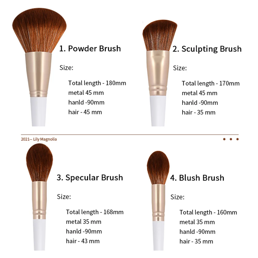 LLLY Makeup Brush 10PCS Makeup Brushes Set Foundation Powder Eyeshadow Make  Up Brush Pearl White Gold Beauty Tools (Color : A, Size : 10pcs)