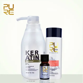 

PURC Brazilian Keratin Hair Straightening Treatment 5% Formalin Keratin And 100ml Purifying Shampoo Free Gift Argan Oil 11.11