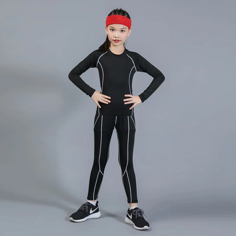 2 piece set-2 Детская зимняя спортивная одежда, термобелье, детские спортивные костюмы, детская спортивная одежда, костюм - Color: 2 piece set-2