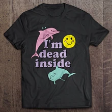Мужская забавная футболка модная футболка I'm Dead Inside Dolphin версия женская футболка