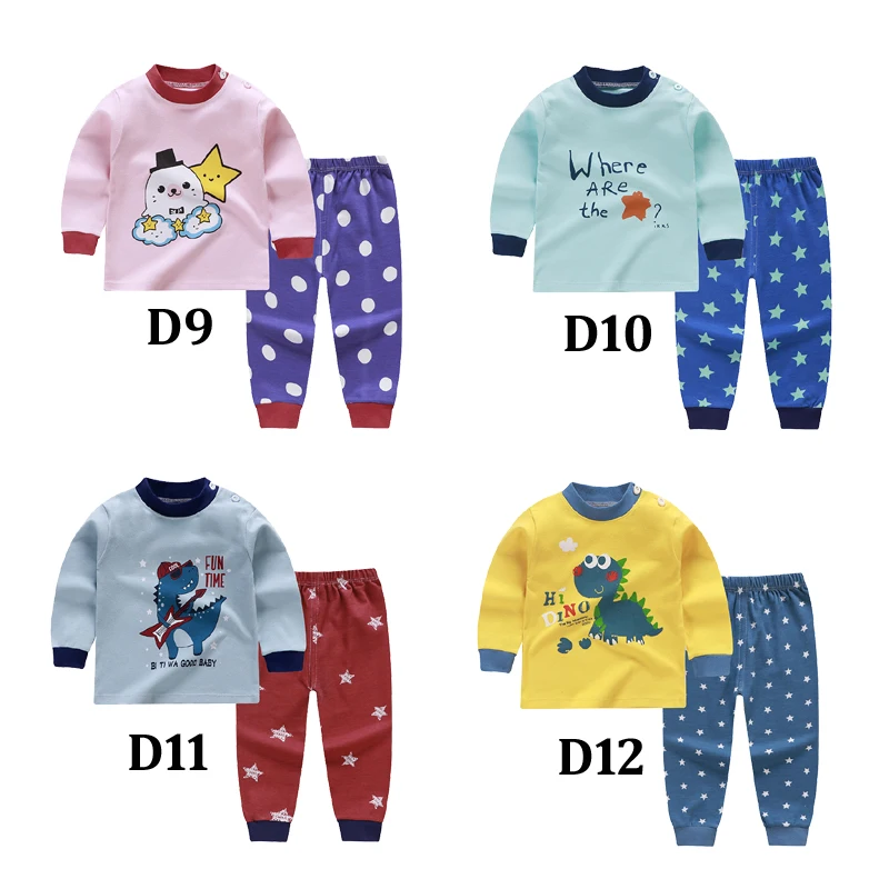 Комплект из 2 предметов; детский пижамный комплект; Модная одежда для сна с принтом; комплект одежды из хлопка с длинными рукавами для маленьких мальчиков
