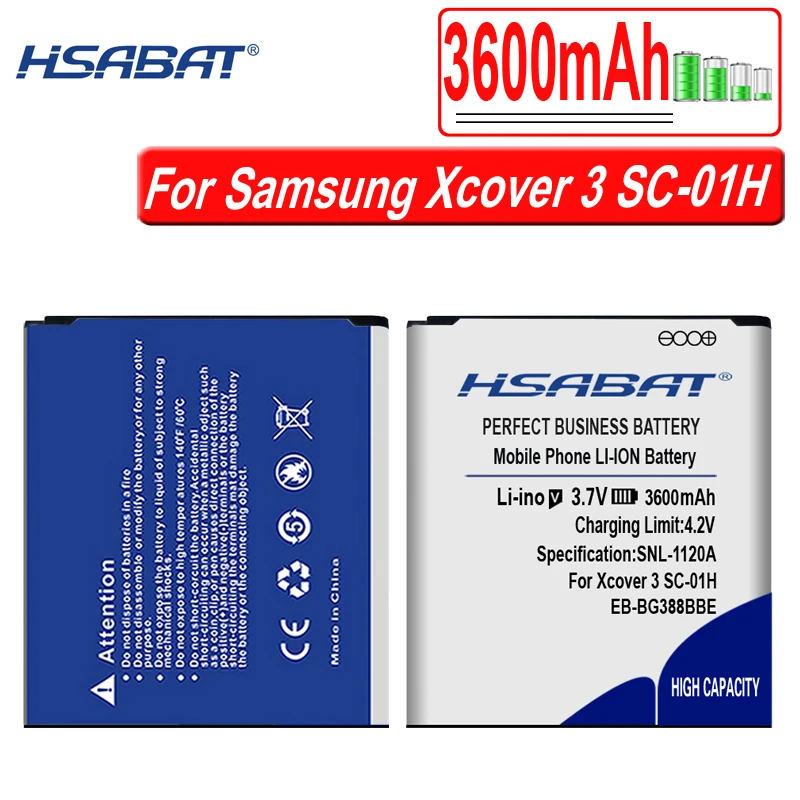 Аккумулятор HSABAT для Samsung Galaxy Xcover 3600 мА/ч 3 G388 G388F G389F G388D N533 EB BG388BBE|Аккумуляторы