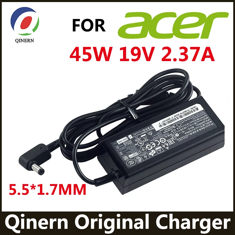 Laptop Charger Power Adapter 19V 2.37A 45W for Acer Aspire Series