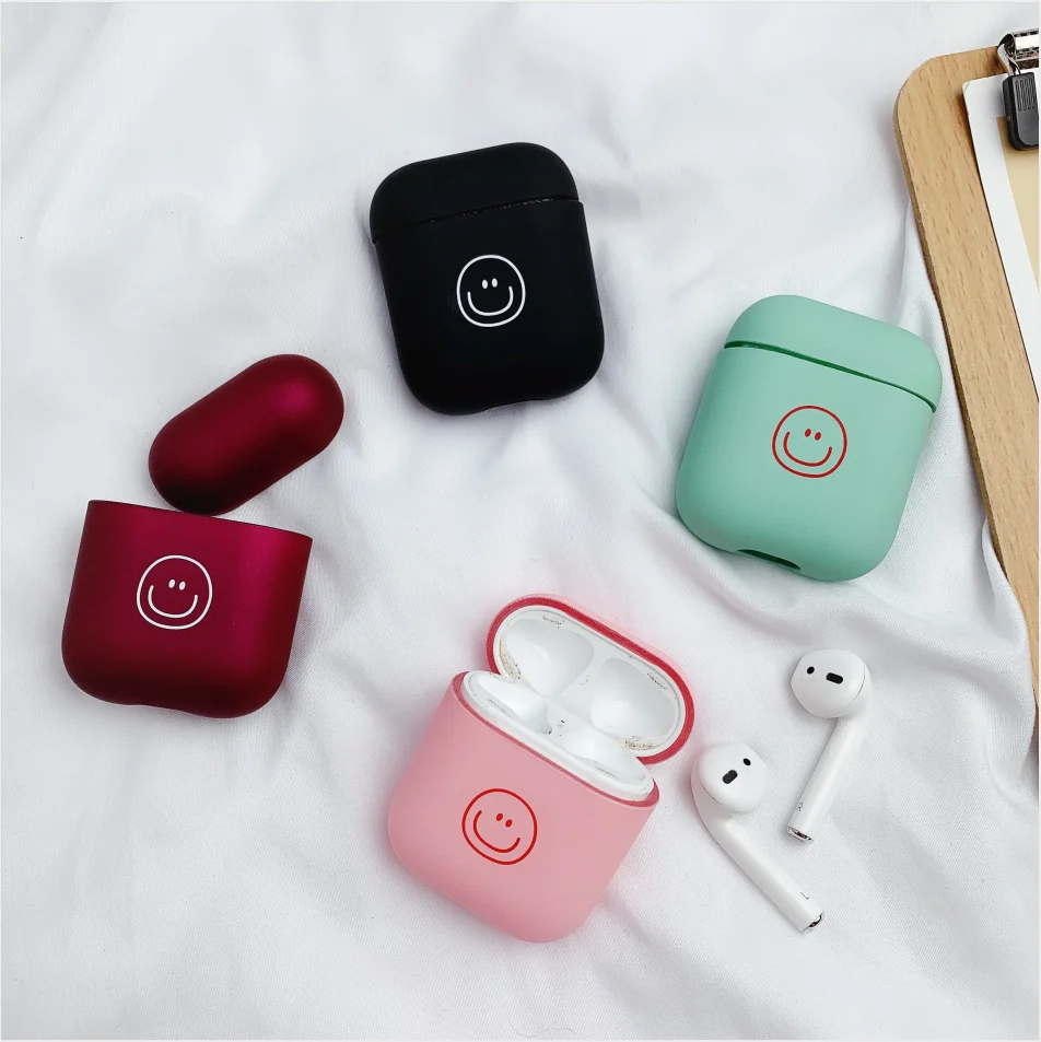Новые модели для пар чехлов AirPods милый чехол со смайликом Airpods 1/2 жесткий защитный