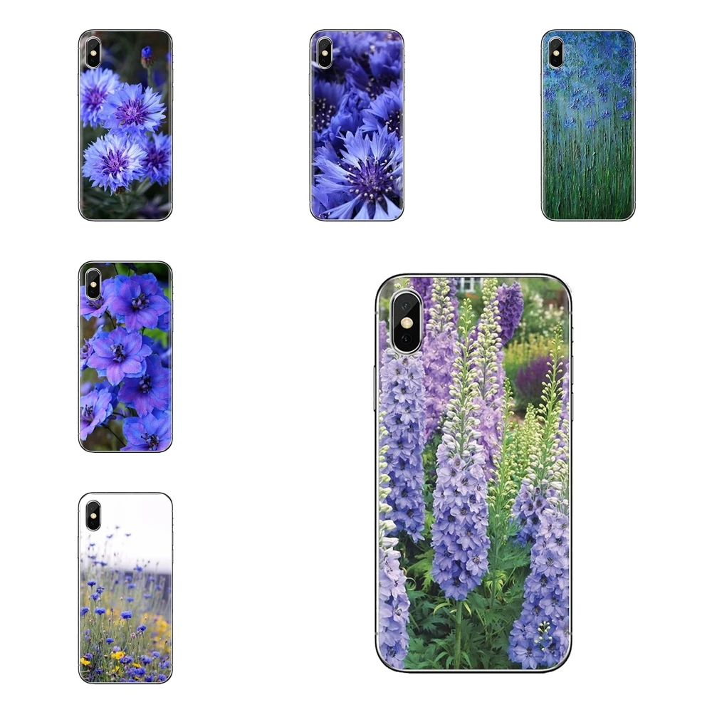 Чехол из ТПУ для sony Xperia Z Z1 Z2 Z3 Z5 compact M2 M4 M5 E3 T3 XA Aqua LG G4 G5 G3 G2 Mini Blue Cornflowers Butterfly Delphinium |