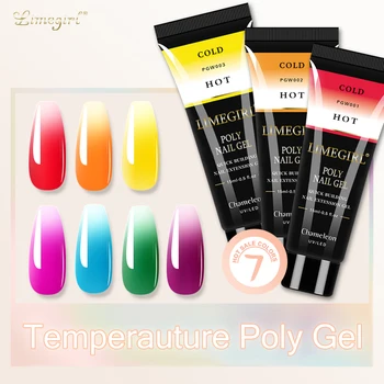 

Limegirl 15ml Thermal Gel Polish Nails Extension Building Acrylic Gel Temperature Color Changing UV LED Quick Builder Poly Gel