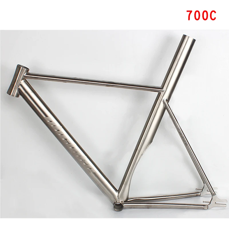 Titanium frame Велосипед Dead flying, односкоростная титановая рама 700C, вилка из титанового сплава, колесо из углеродного волокна для шоссейного велоспорта, титановая велосипедная Рама - Цвет: Titanium frame