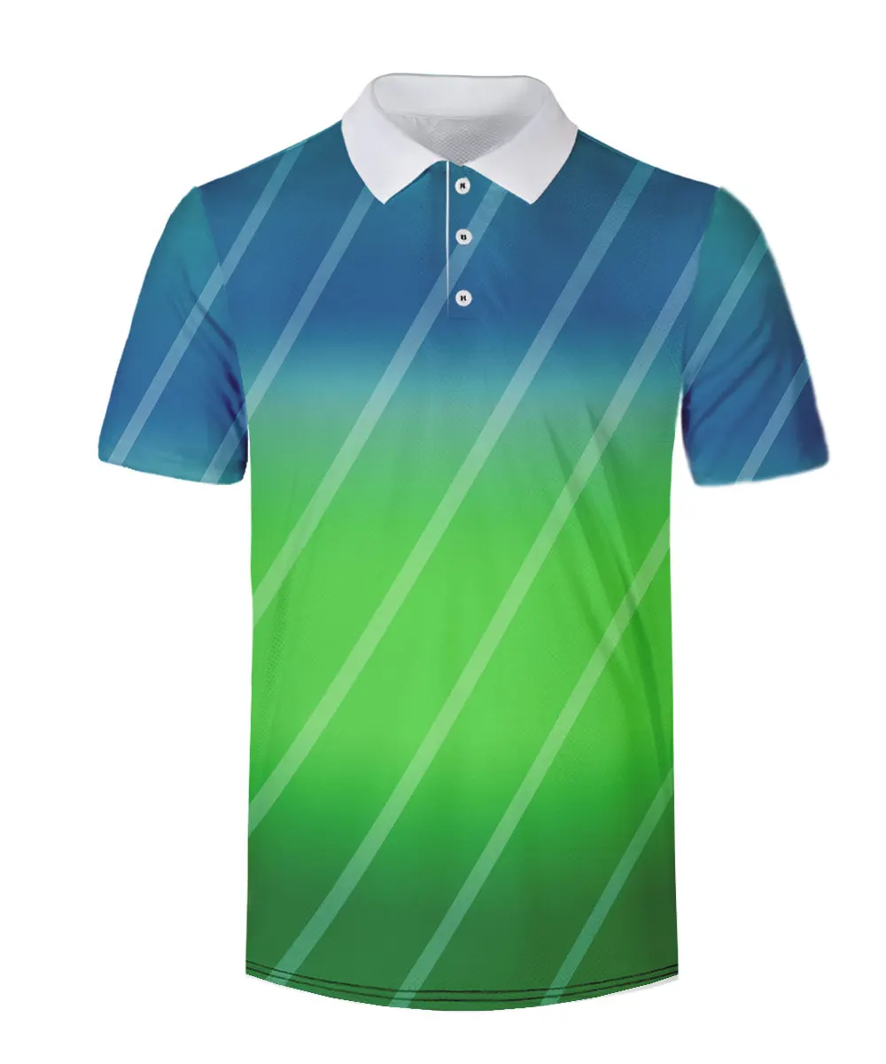 WAMNI Twill градиентная Молодежная 3D рубашка поло модная мужская синяя Зеленая Спортивная сухая тонкая дышащая Свободная рубашка поло с отложным воротником