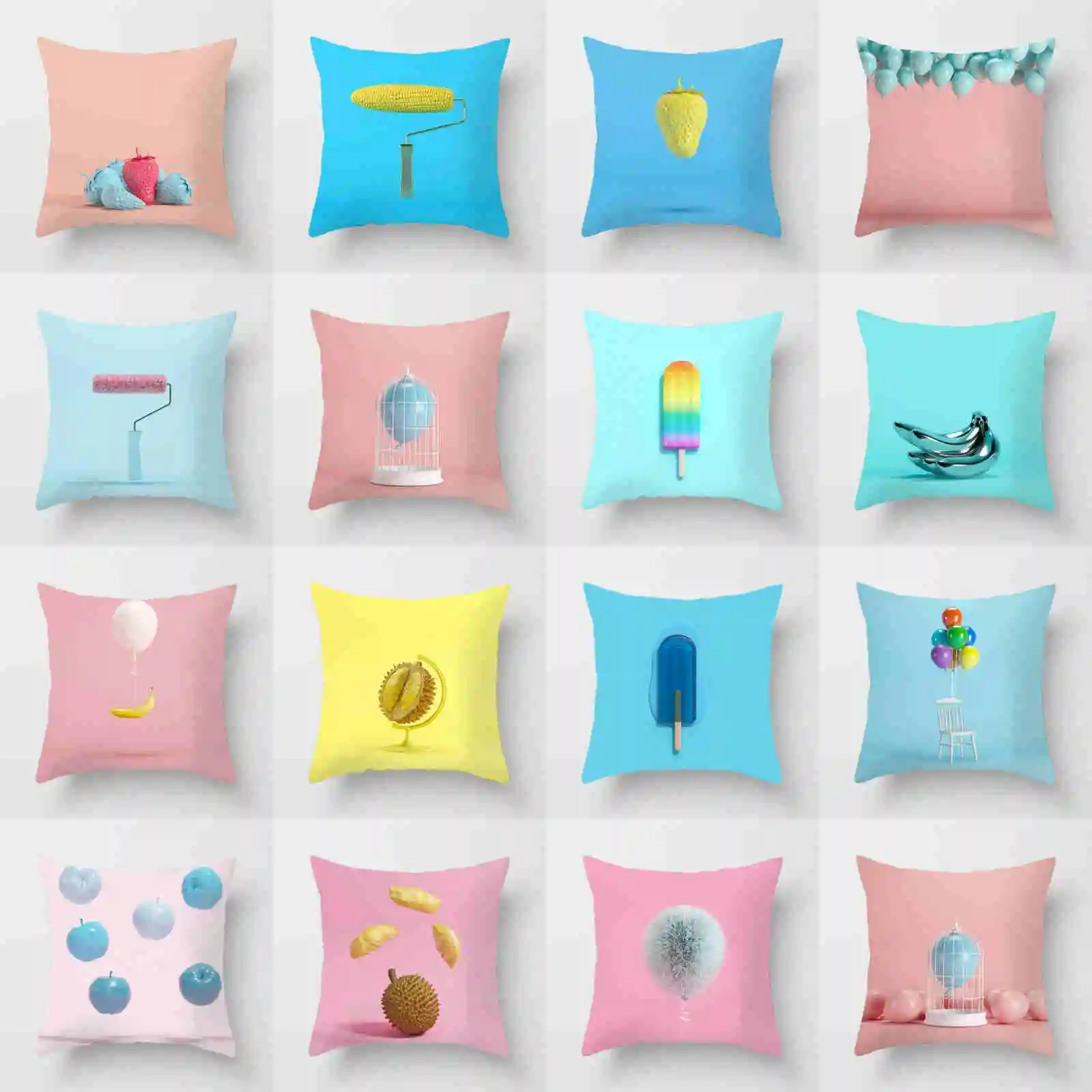 

Case Home Sofa Polyester Cushion Cover Pillow Throw Decor Waist 18''
