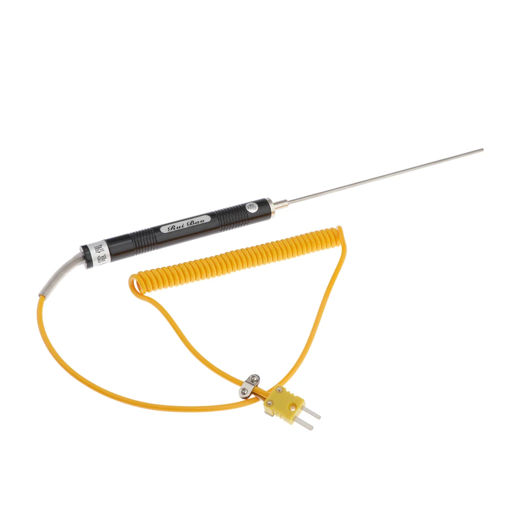 K-Type Thermocouple Probe Temperature Sensor Stainless Steel NR-81530 2000mm
