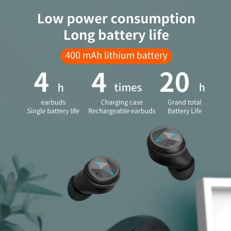 New Binaural Wireless Bluetooth Headset 9d Stereo Noise Reduction Sports Game Sweatproof Headset Mini High Quality