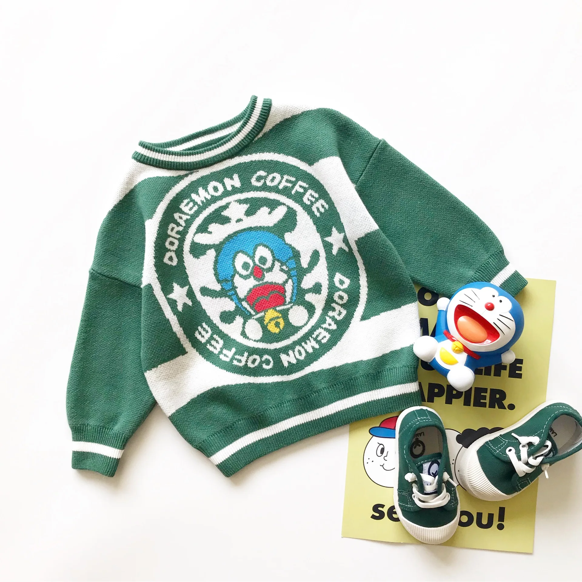 Tonytaobaby Autumn and Winter New Kids' Babies' Creative Stripe Cotton Sweater Baby Sweater Toddler Sweater Pullover Sweater