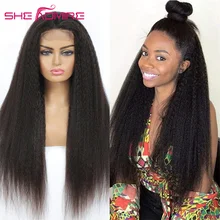 

Kinky Straight Lace Frontal Wig 13x6 SheAdmire 40inch HD Transparent Yaki 5x5 Lace Closure Wig 4x4 6x6 Human Hair Wigs For Women