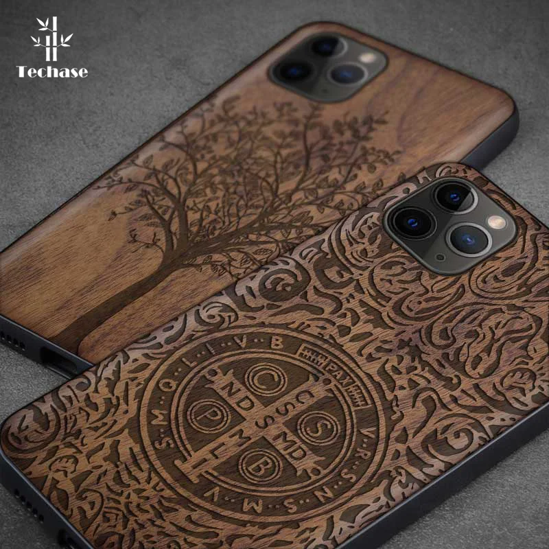 Techase ореховые чехлы для телефонов iPhone X XS 11 Pro Max 7Plus с животными Константин Майя