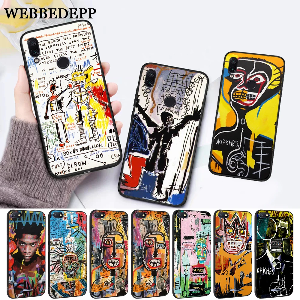

WEBBEDEPP Artist Jean Michel Basquiat Silicone Case for Xiaomi Redmi Note 4X 5 6 7 Pro 5A Prime