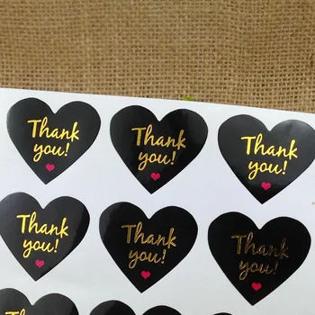 

500 Pcs Thank You Love Self Adhesive Stickers Kraft Label Sticker For Diy Hand Made Gift Cake Candy Paper Tags