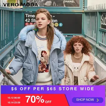 

Vero Moda New Women's Loose Fit Fur Collar Off-shoulder Winter Coat Outwear Padding | 319409518