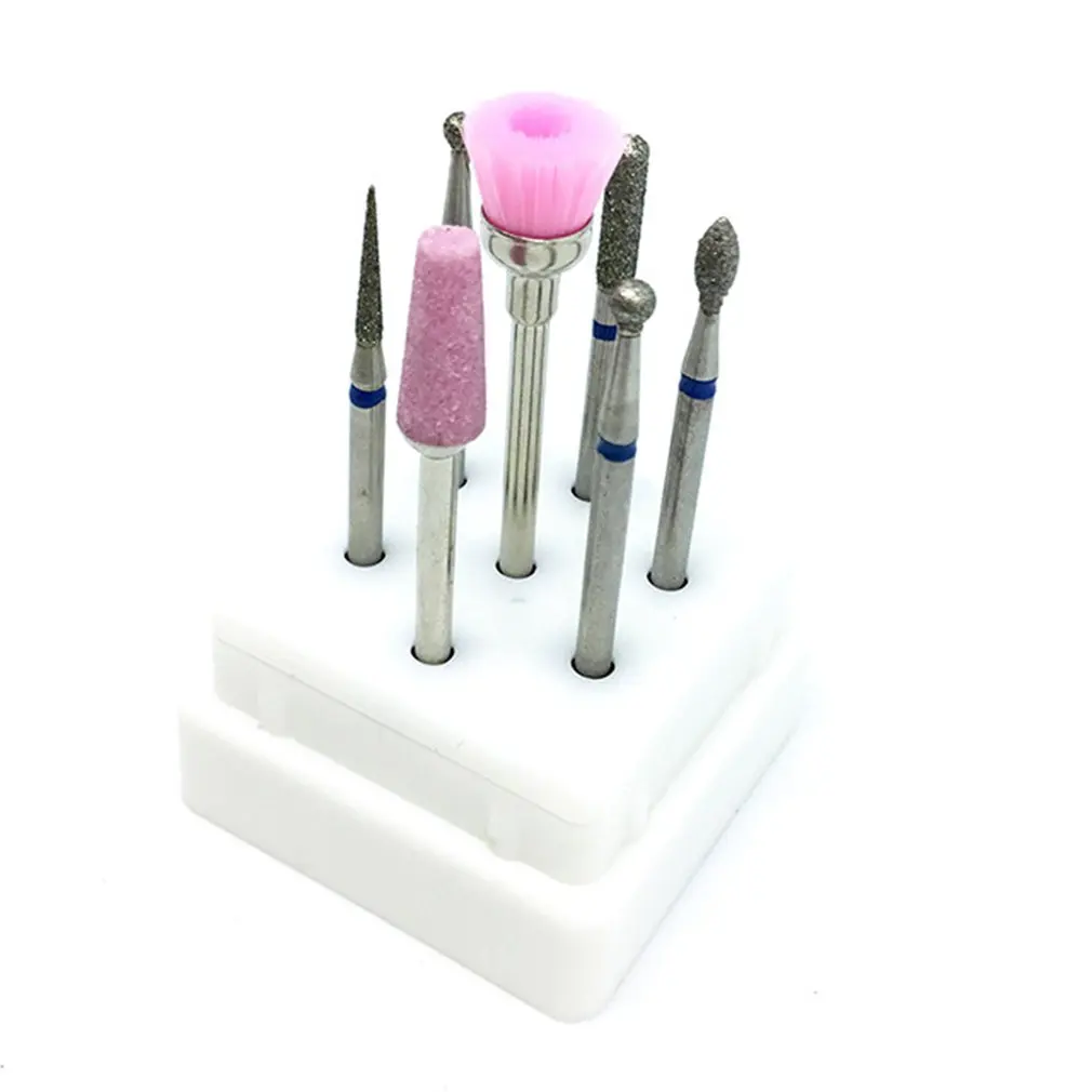 

Seven-Piece Suit Diamond Stainless Steel Phototherapy Nail Polishing Unloading Sanding Head Electric File Manicure